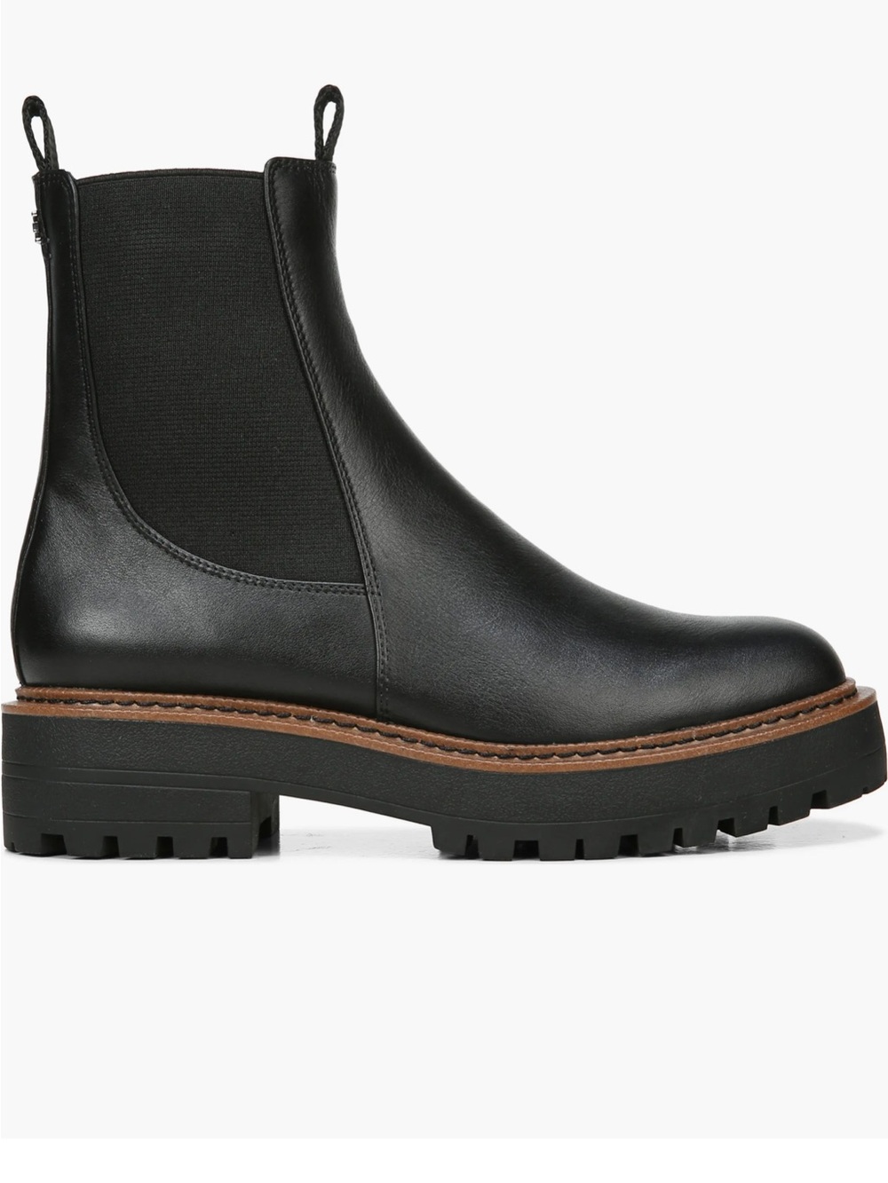 Sam Edelman Black Leather Lug-Sole Chelsea Boot womens sz 9M